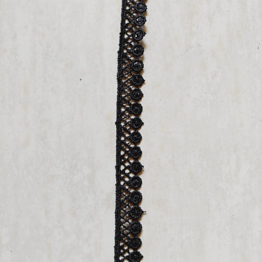 Black Thread Trim, Cotton Lace Trim, Circle Wheel Trim